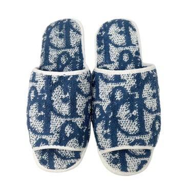 Dior Blue Terry Slippers