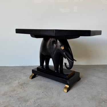 Vintage African-Style Ebonyized Carved Elephant Side / Coffee Table 