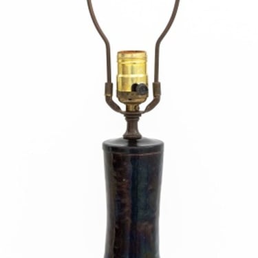 Chinese Mirror Black Glazed Porcelain Vase as Lamp