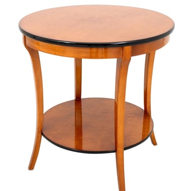 Art Deco Style Birdseye Maple Round Side Table