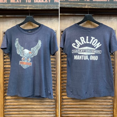 Vintage 1970’s Harley Davidson Motorcycle MC Dealership T Shirt, 70’s Tee Shirt, 70’s Tube Tee, 70’s Biker, Vintage Clothing 