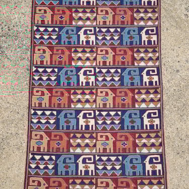 Tribal Chain Stitched Animal Rug