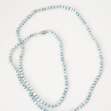 Vintage Blue Pearl Necklace
