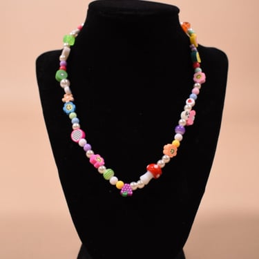 Colorful Beaded Charm Necklace