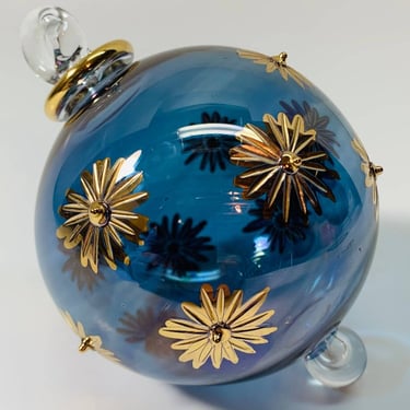 Blown Glass Ornament | Starry Blue Sky