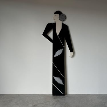 80's Vintage Art Deco-Inspired Woman Wall Sculpture 