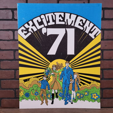 1971 Excitement 71 Double Sided Cardstock Poster 28x22 