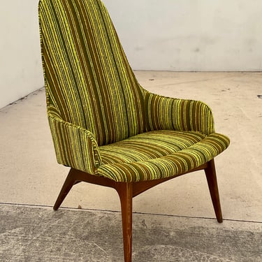 Danish MCM Striped Lounge Chair