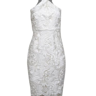 Likely - White Lace Halter Neck Sheath Dress Sz 6