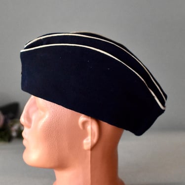 Vintage Military Hat  Bulgarian Navy Submarine Red Stars Collectible Hat 