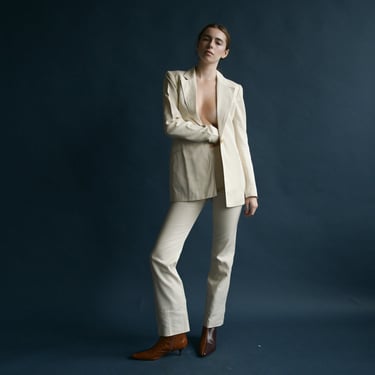 3329o / ozbek white pant suit 