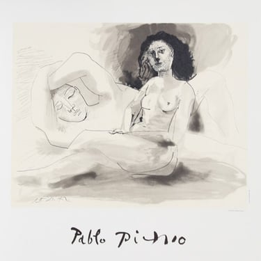 Pablo Picasso, Homme Couchee et Femme Assise, Lithograph 