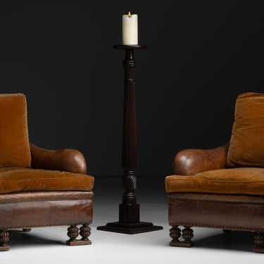 Leather &amp; Velvet Club Chairs