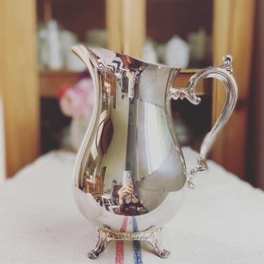 Beautiful vintage French silver plated water pitcher-SP2 