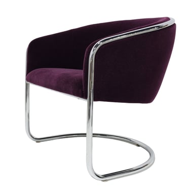 Thonet Barrel Back Lounge Chair in Mohair