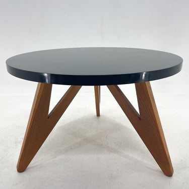 Mid-century Large Coffee Table in High Gloss / Round Coffee Table / Living Room Table / Vintage Coffee Table 