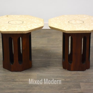 Harvey Probber Terrazzo End Tables - A Pair 