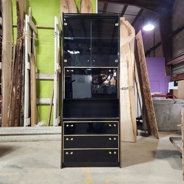 Schieder Möbel 'Montego' Black Lacquer and Glass Display Cabinet #1 (Secretary)
