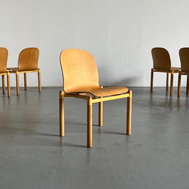 Vintage Mid-Century Modern Stackable Bentwood and Metal Dining Chair by Braun Lockenhaus, 1990s Austria 