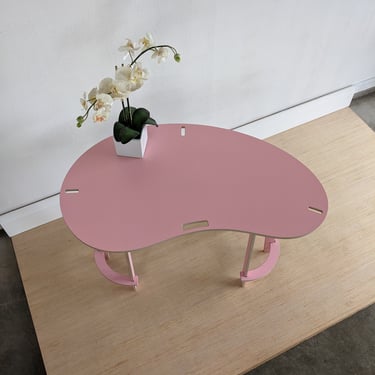 Pink Desk Bean shaped desk Wavy Pink Table Pink Decor Curvy Desk 