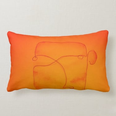Open Orange Printed Pillow Reversible