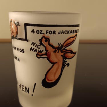 Jackass Shot Glass - Midcentury Novelty Bar Glass 