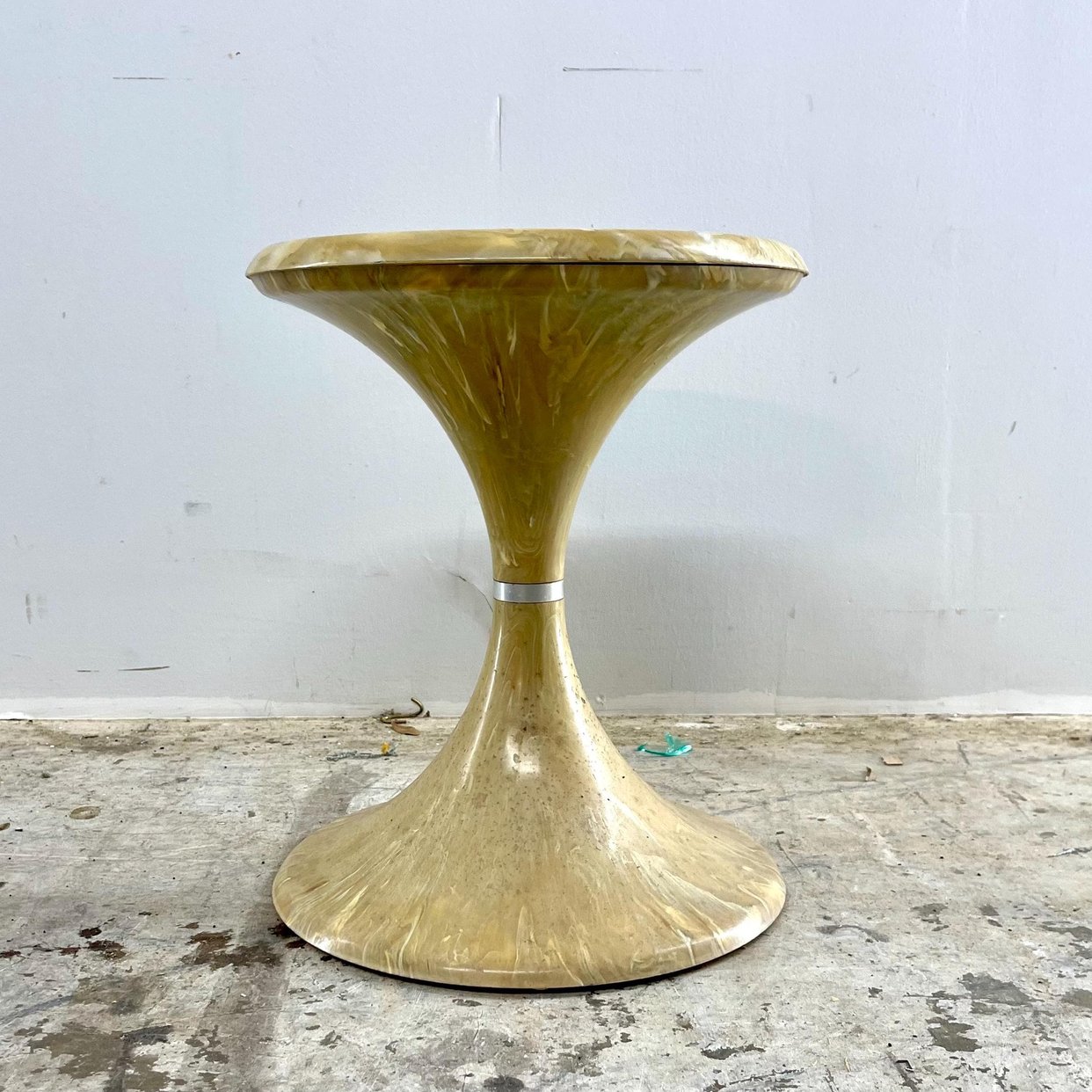 Vintage 1960s Marbiized Plastic Tulip Side Table Stand | Rocket City ...