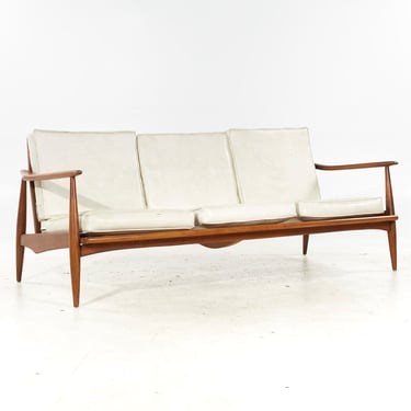 Selig Style Mid Century Walnut Sofa - mcm 