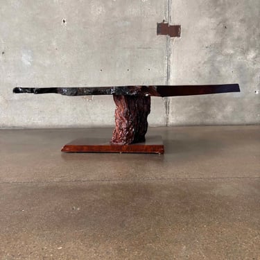 Vintage Redwood Slab Table c. 1960