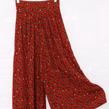 Rust Medallion Rayon Culottes S