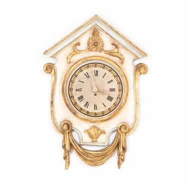 Painted and gilt wall clock