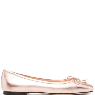 Jimmy Choo Women Elme Flat Metallic Leather Ballet Flats