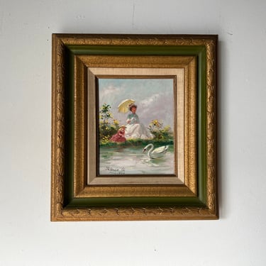 1960's Ramon H. Figurative Impressionist Oil Painting, Framed 