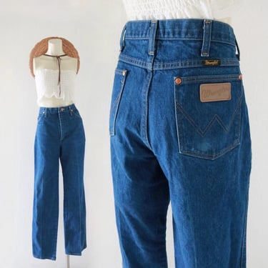 worrrn usa wrangler jeans - 34 - vintage blue jean western 90s unisex cowgirl cowboy western wranglers high waist 