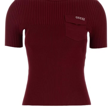 Gucci Women Tiziano Red Stretch Viscose Blend Sweater