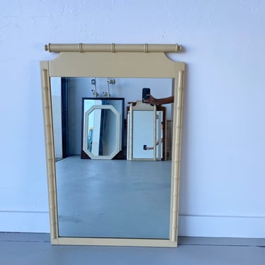 Faux Bamboo Mirror 43x29 FREE SHIPPING Vintage Henry Link Style Coastal Hollywood Regency 