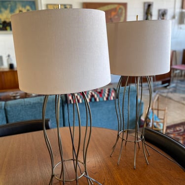 Modern Bulbous Wire Table Lamps