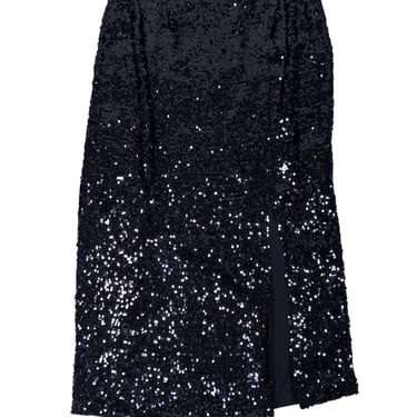 Lapointe - Black Sequin Midi Skirt w/ Slit Sz 4