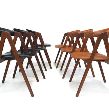 6 Danish A-frame Walnut Dining Chairs (24 available)