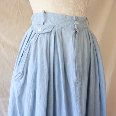 80s Ralph Lauren Country Chambray Skirt Size XS 
