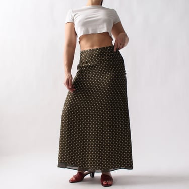 90s Polka Dot Silk Skirt - W29