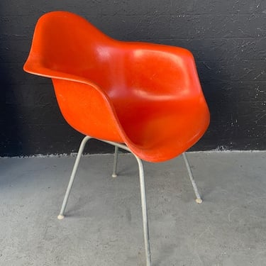 Orange Eames 1970 Fiberglass Armchair