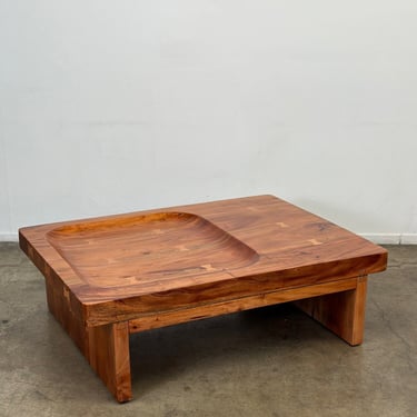 Carved coffee table with dovetail inlay 