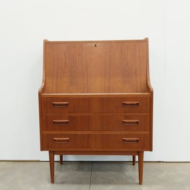 Vintage Danish Mid Century Modern Teak Secretary Desk 