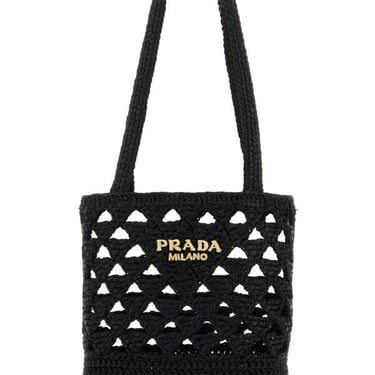 Prada Woman Black Straw Handbag