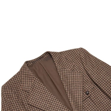 Licona Mid-Century Houndstooth Tweed Blazer - Brown