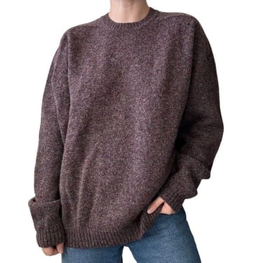 Antartex Unisex 100% Pure New Wool Burgundy Chunky Crewneck Sweater Sz L 