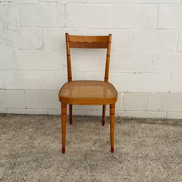 Wooden Carved Back Cane Chair