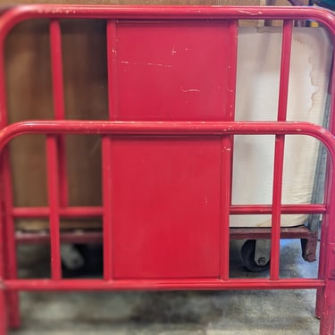 Twin Red Metal Head and Footboard