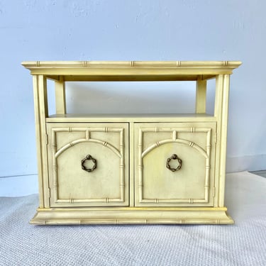 Faux Bamboo Server Cart by American of Martinsville - Vintage Serving Cabinet Table Hollywood Regency Coastal Furniture 